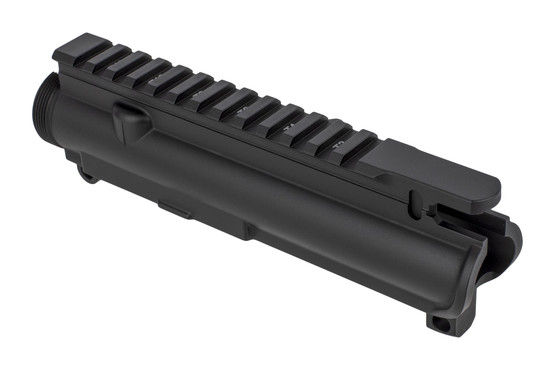 Aero precision stripped slickslide AR 15 upper with laser engraved t-marks features a smooth matte anodized finish